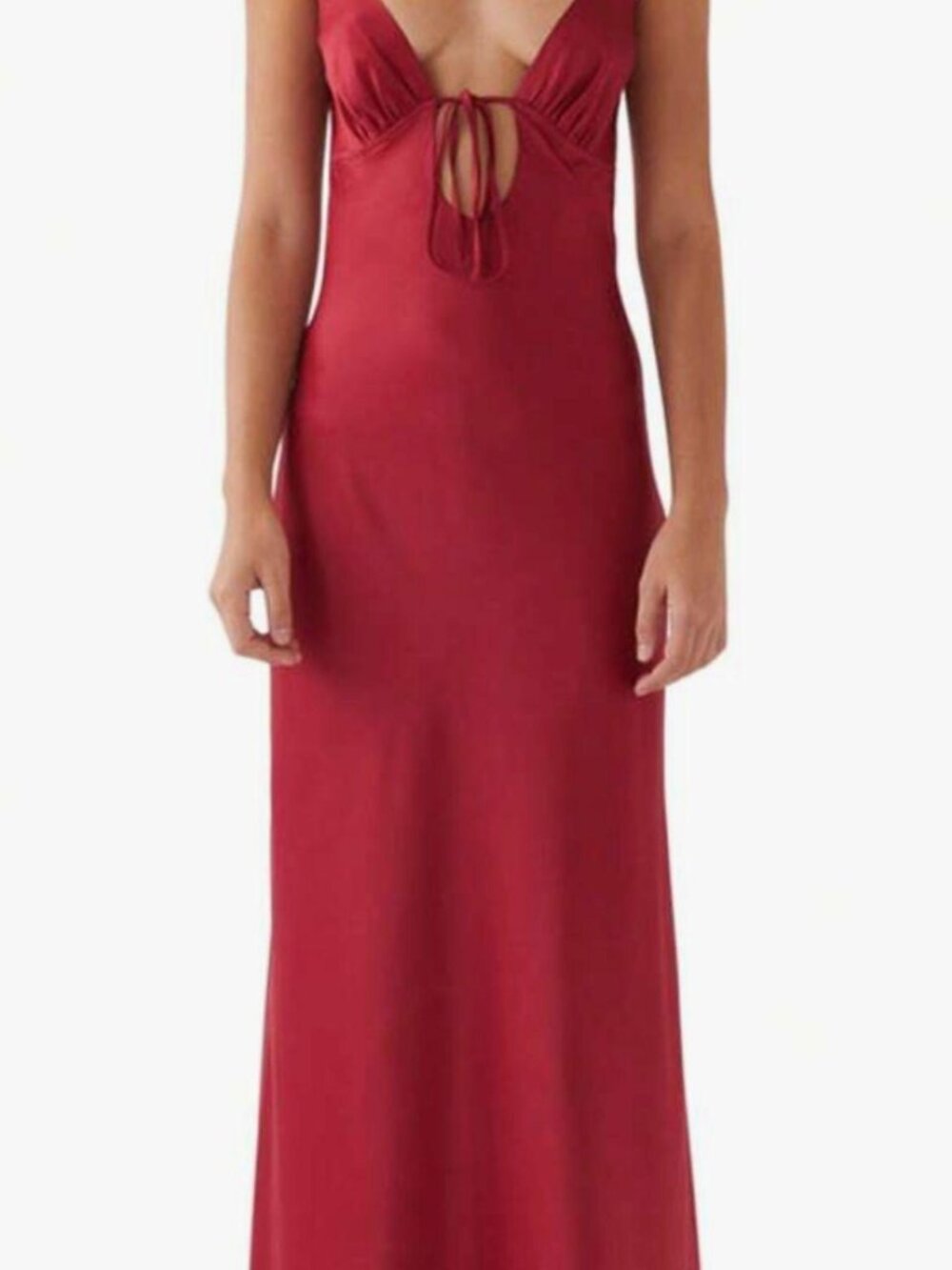 SHEIN Women's Red and Burgundy Formal Dress